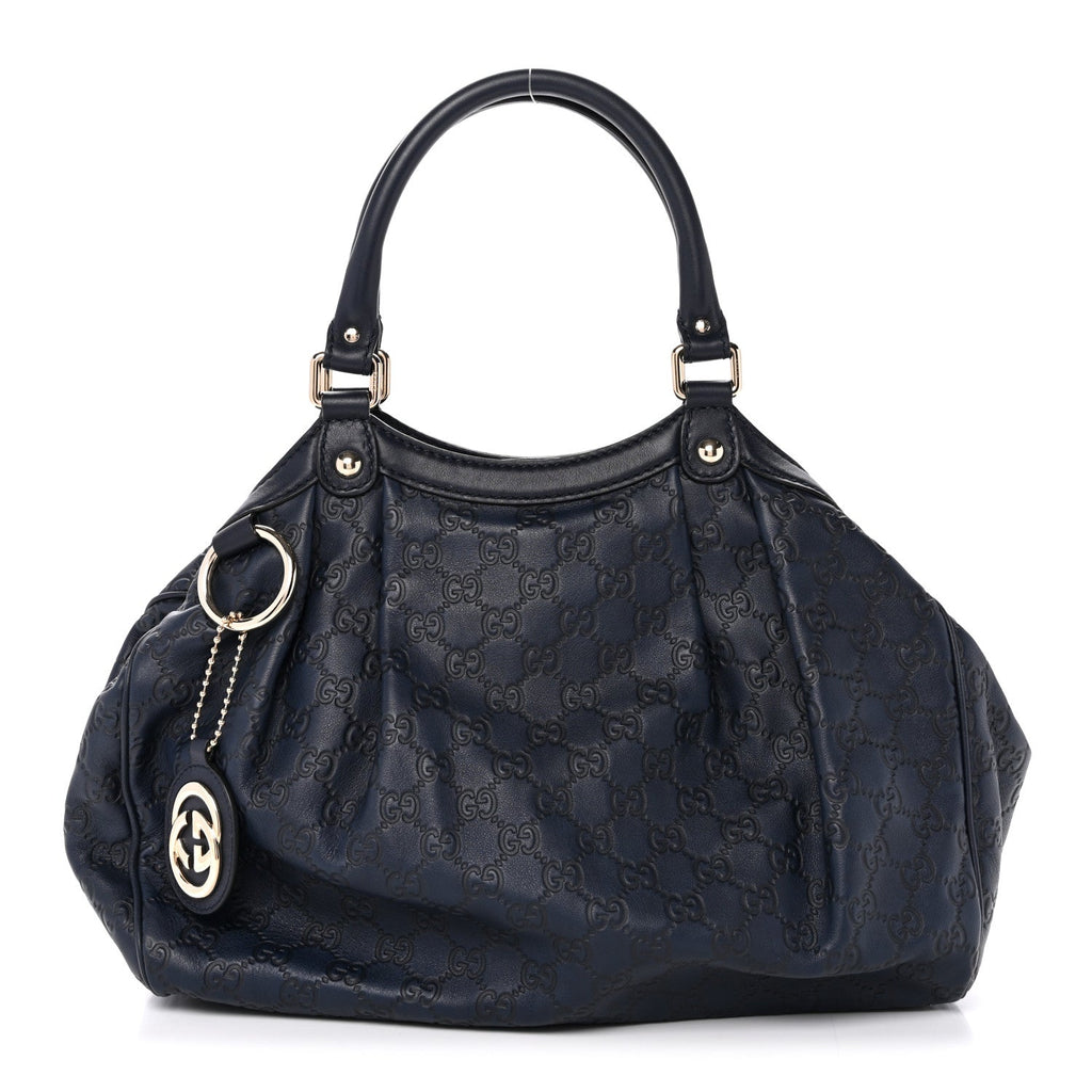 Guccissima Medium Sukey Tote Navy