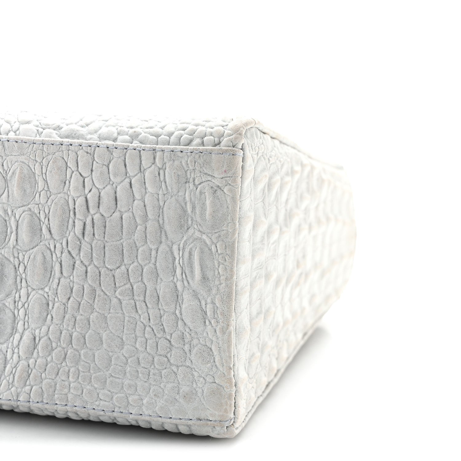 Calfskin Alligator Embossed Medium Lady Dior Light Blue