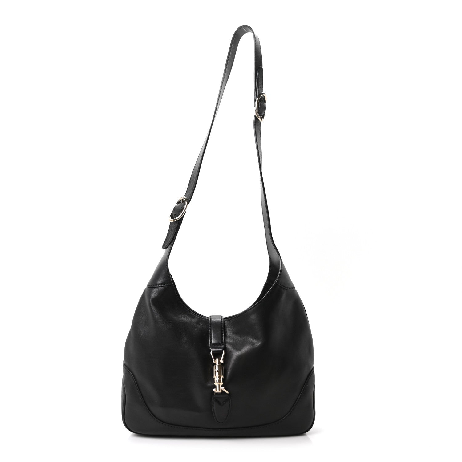 Calfskin Medium New Jackie Shoulder Bag Black