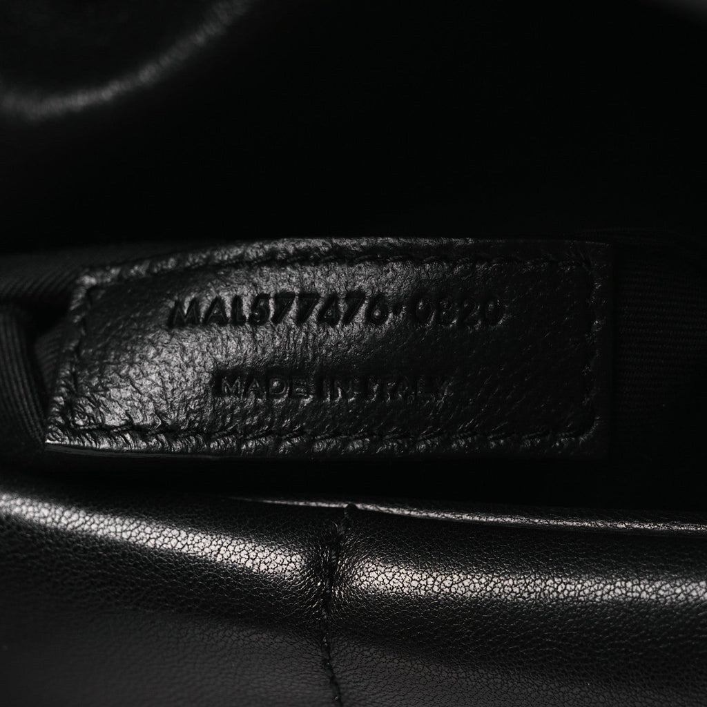Lambskin Quilted Toy Loulou Puffer Monogram Monochrome Chain Satchel Black