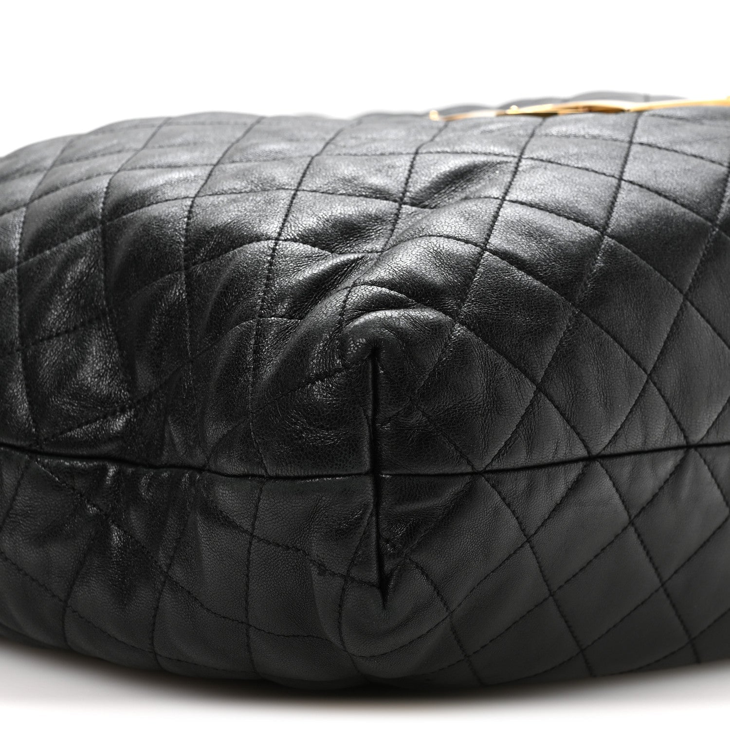 Lambskin Quilted Maxi Icare Shopping Tote Black