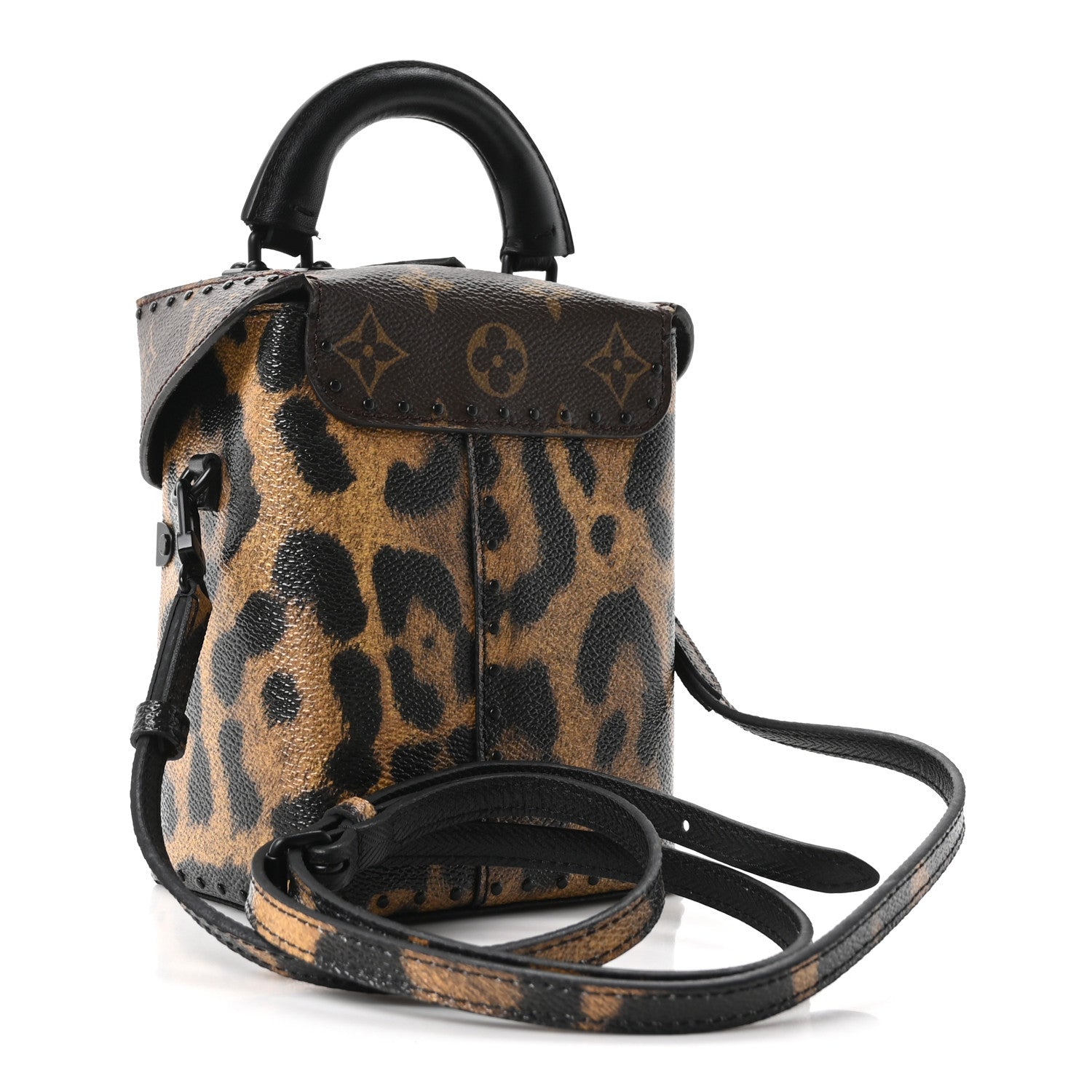 Monogram Wild Animal Print Camera Box Black