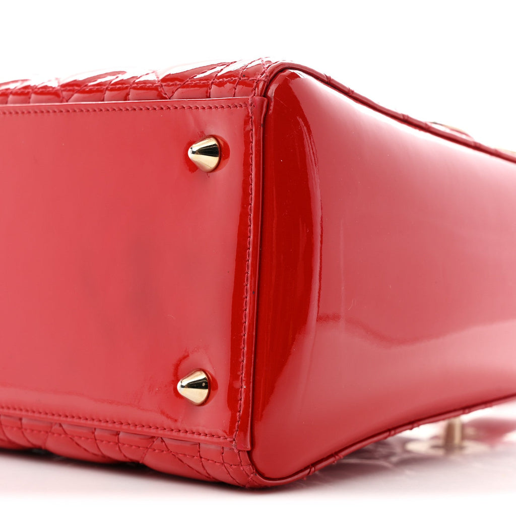 Patent Cannage Medium Lady Dior Red