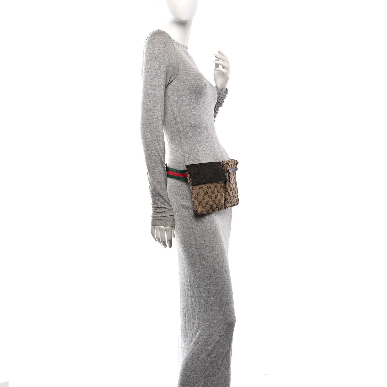 Monogram Web Belt Bag Dark Brown