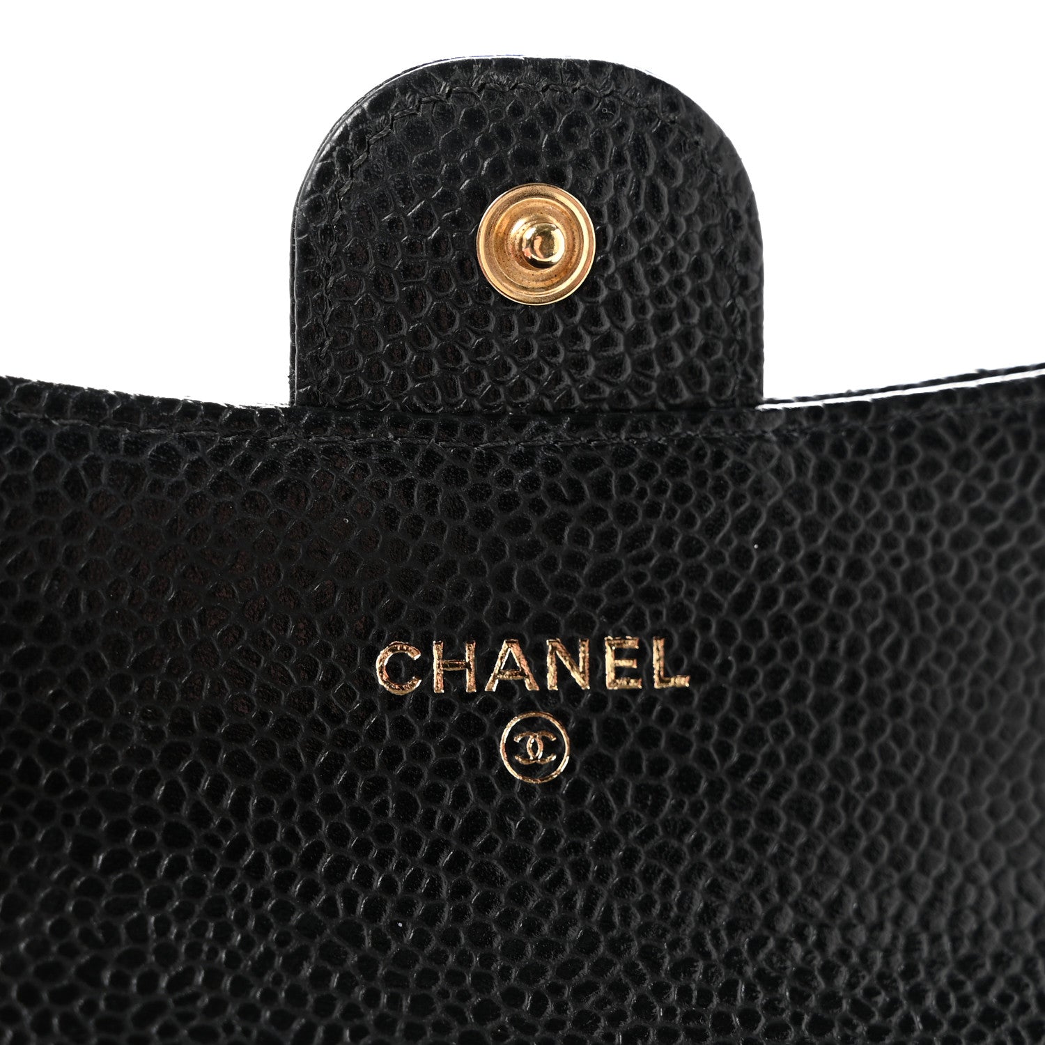 Caviar Quilted Flap Card Holder Black