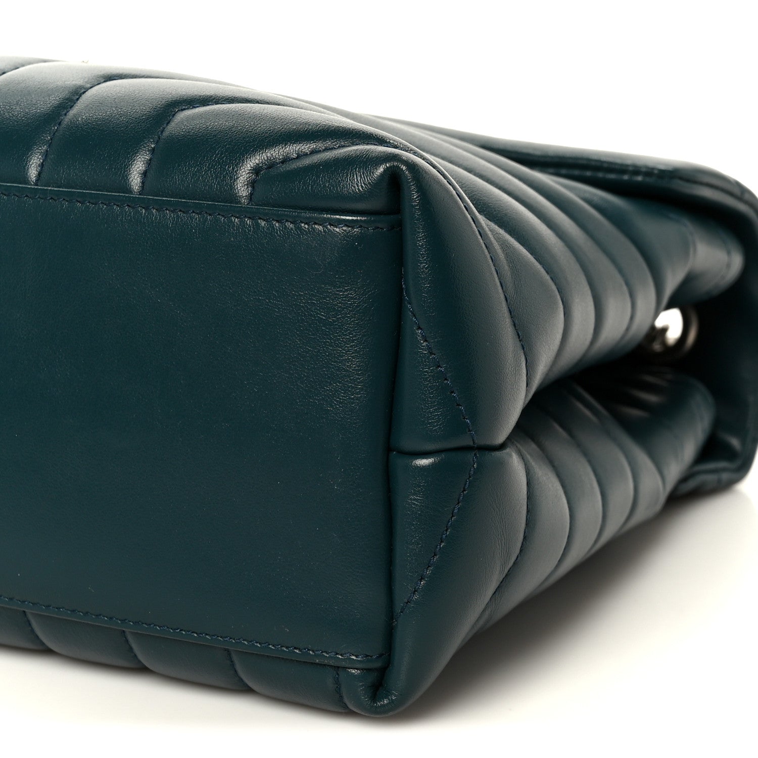 Calfskin Y Quilted Monogram Medium Loulou Chain Satchel Dark Turquoise