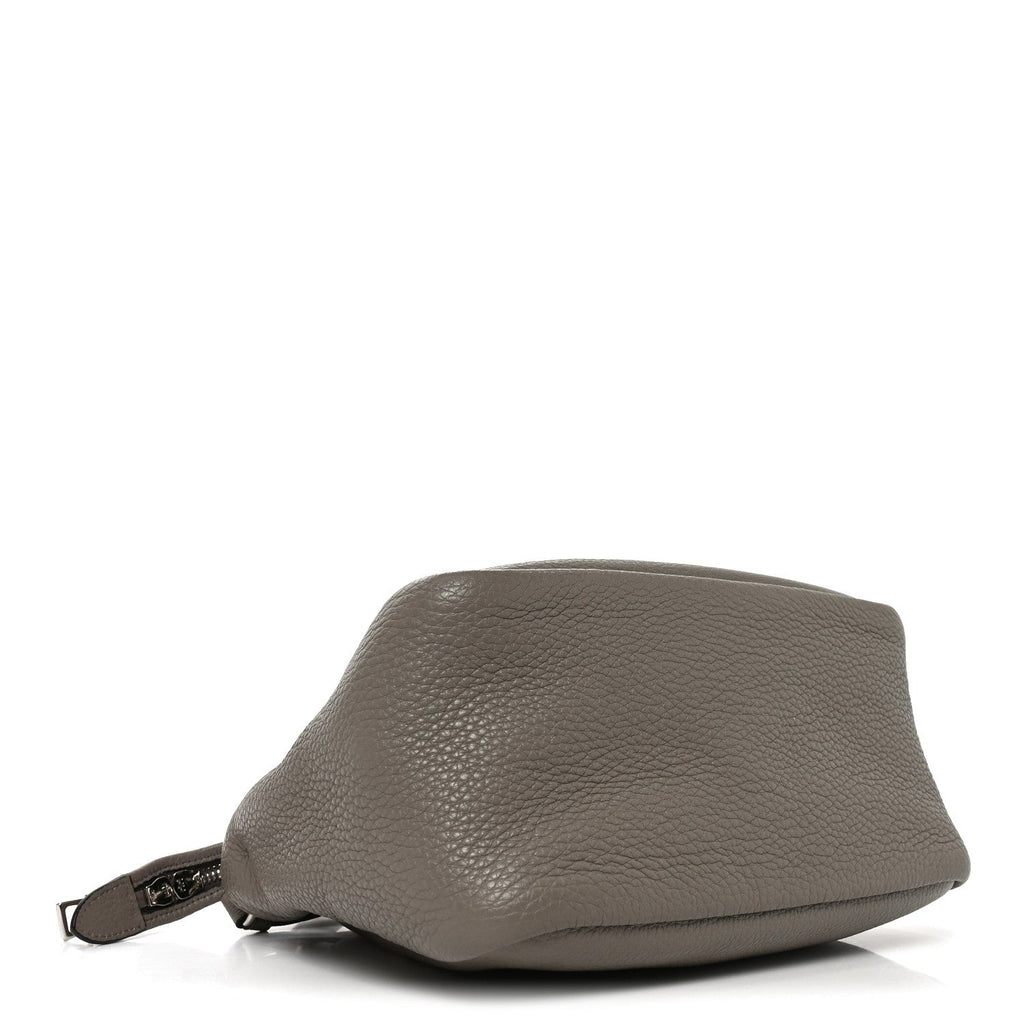 Vitello Daino Soft Small Zippered Top Handle Bag Argilla
