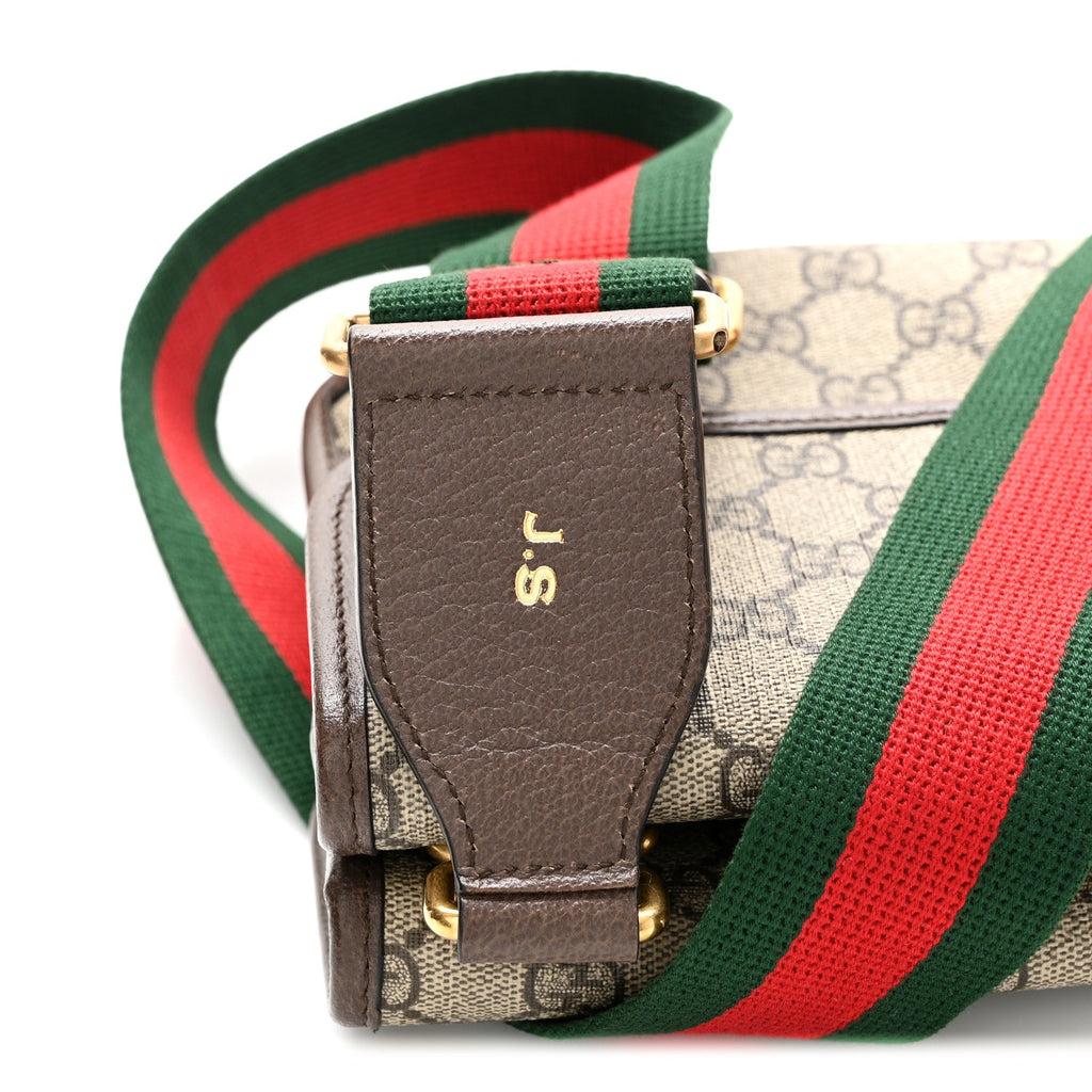 GG Supreme Monogram Web Small Neo Vintage Double Flap Messenger Bag Beige New Acero