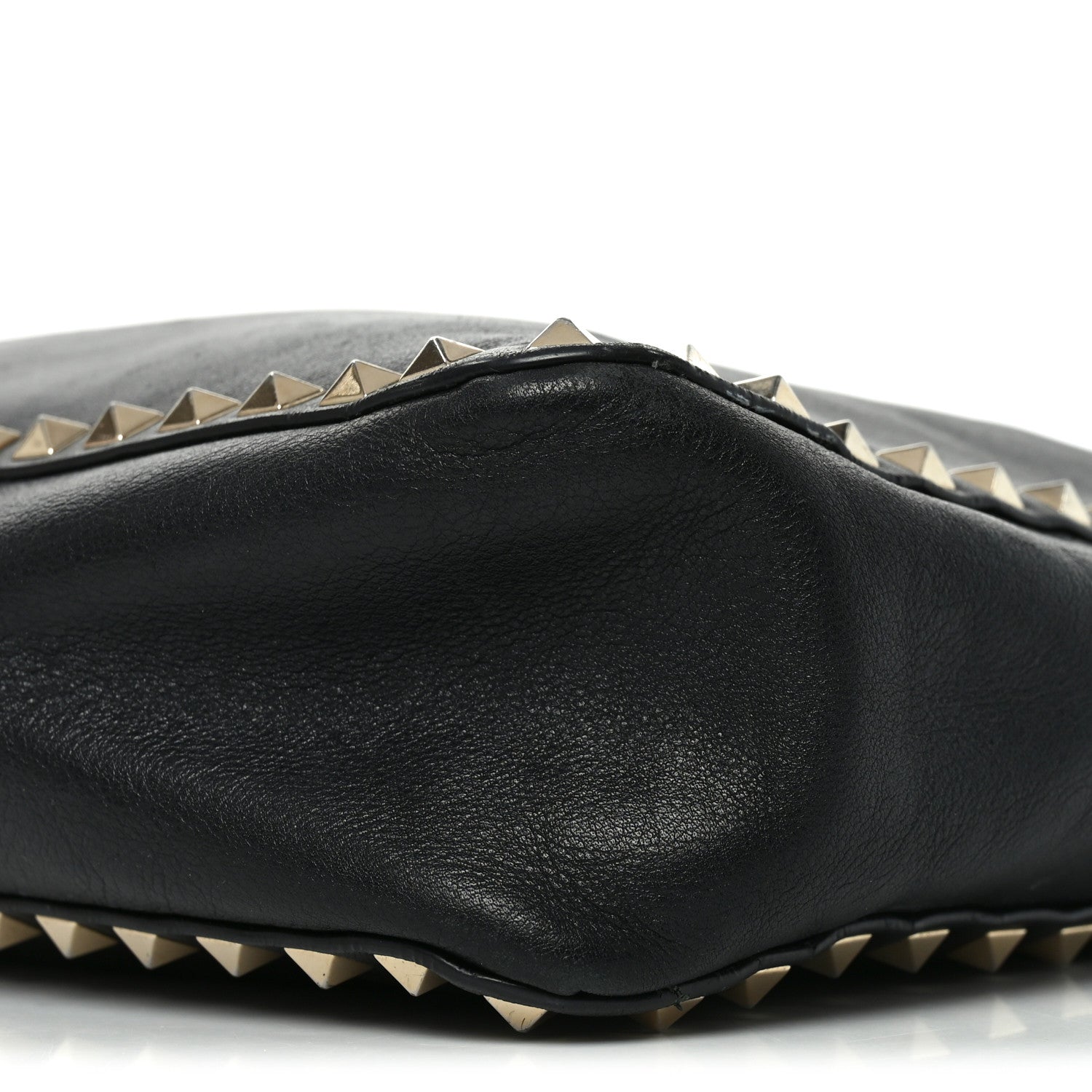 Vitello Calfskin Small Rockstud Flip-Lock Messenger Bag Black