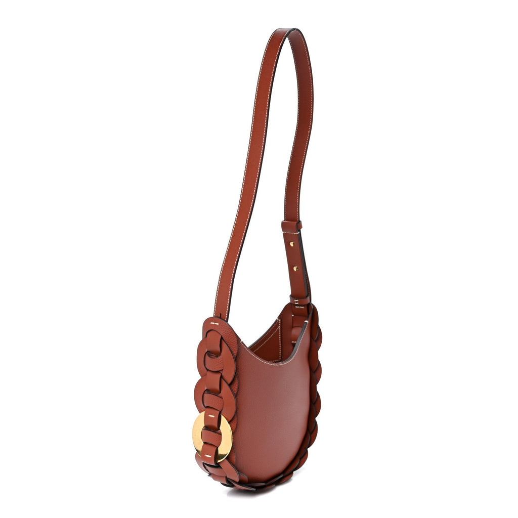 Small Grain Smooth Calfskin Small Darryl Hobo Sepia Brown