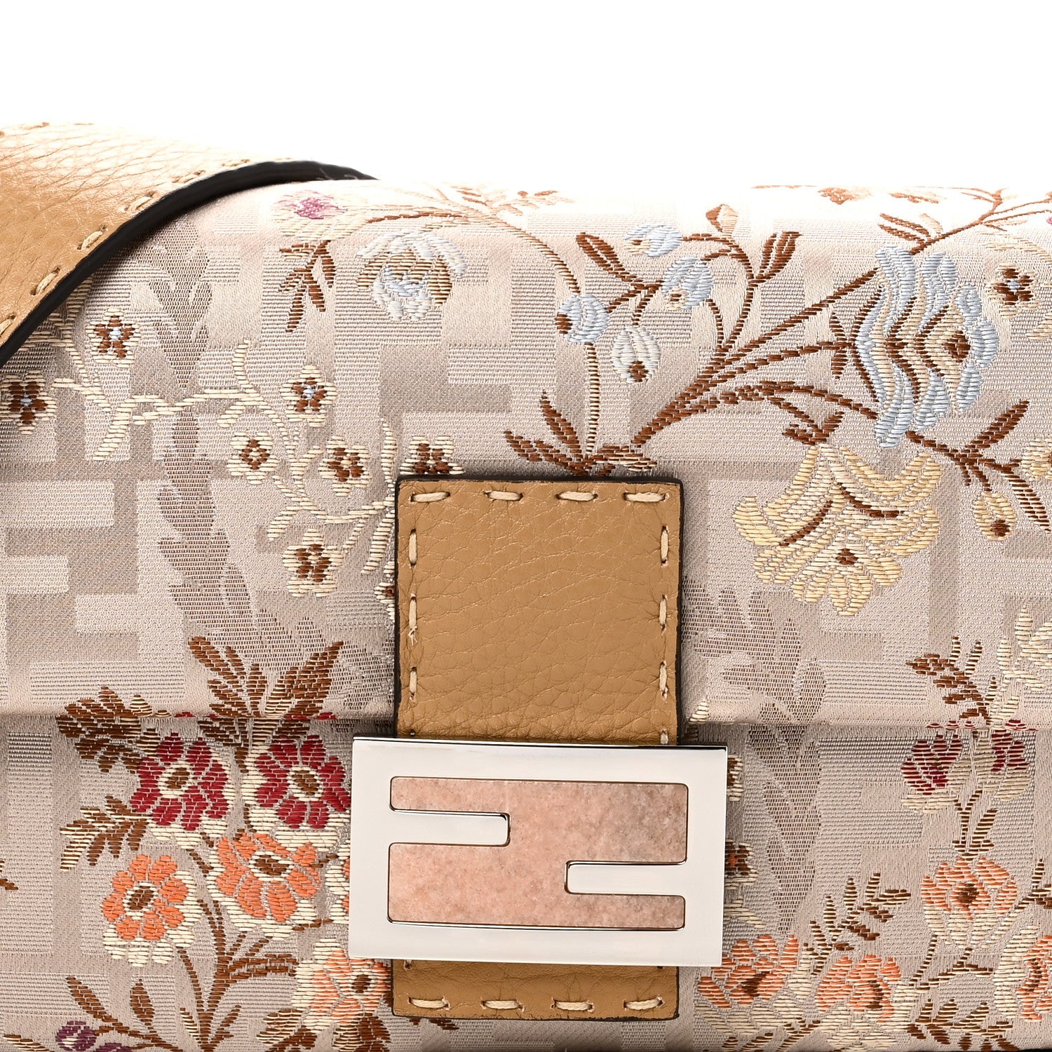 Satin Cuoio Romano Hand In Hand Campania Floral Baguette Multicolor