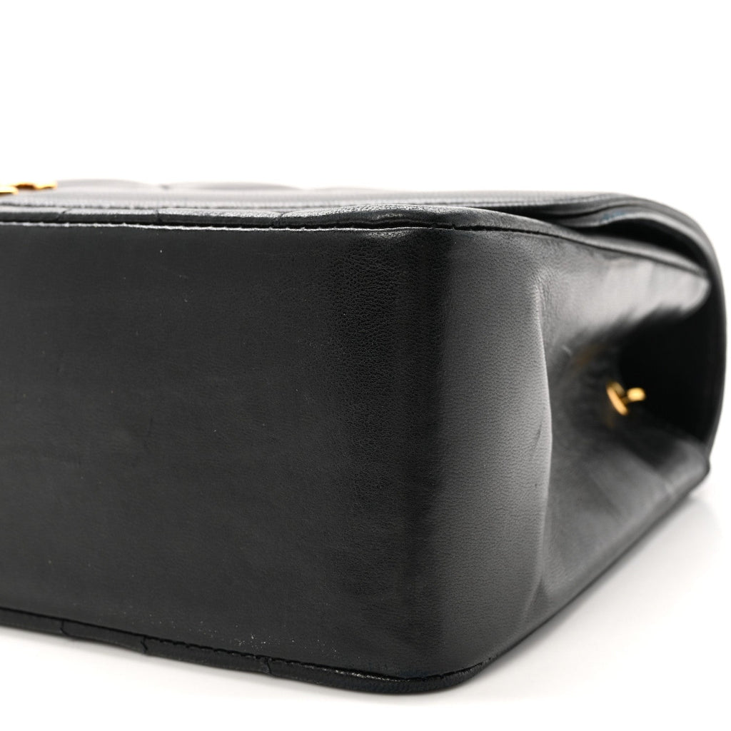 Lambskin Quilted Small Single Flap Black
