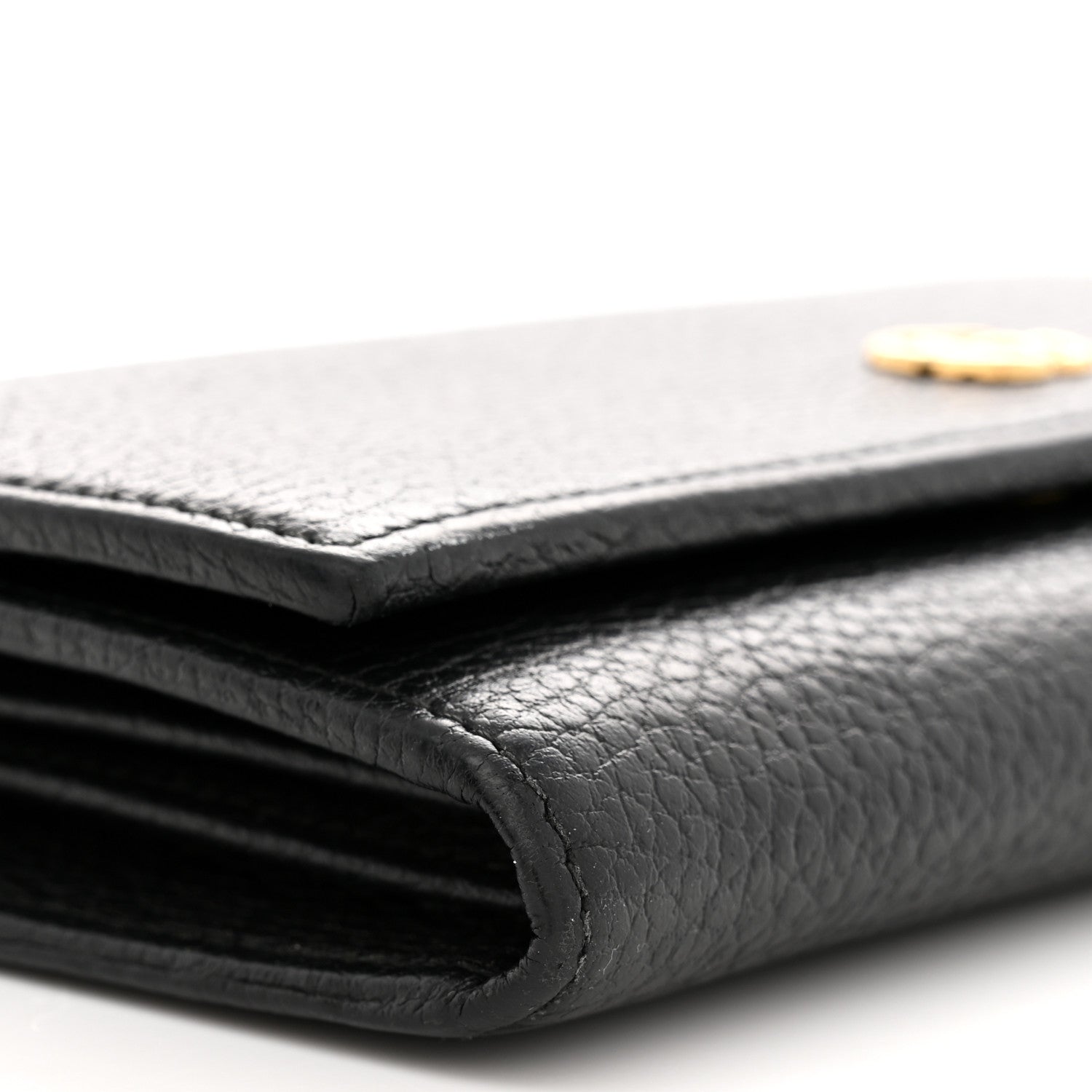 Dollar Calfskin Petite GG Marmont Wallet Chain Bag Black