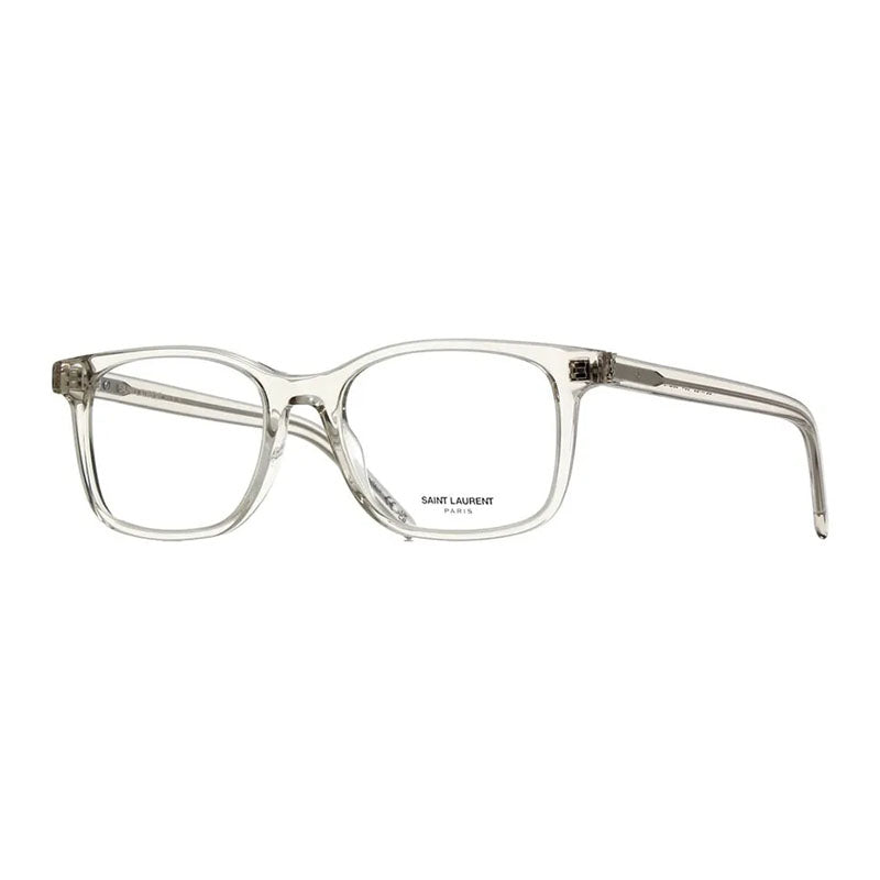 Saint Laurent Eyeglasses Square Full Rim, Beige Frame and Clear Demo Lens Lens SLM120004