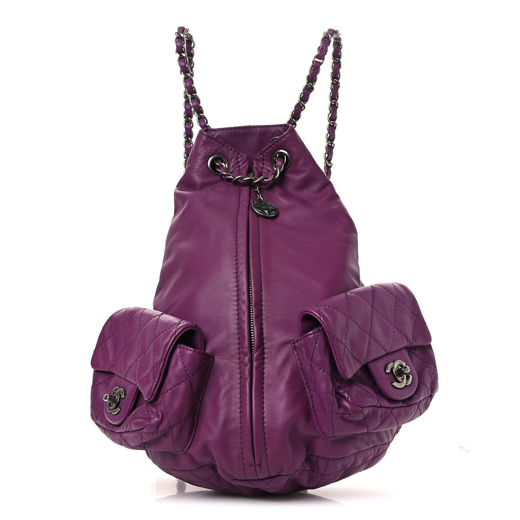Calfskin Large Backpack Is Back Plum