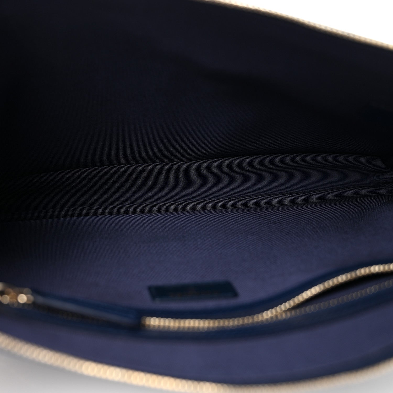 Denim Quilted Zipped Clutch Blue
