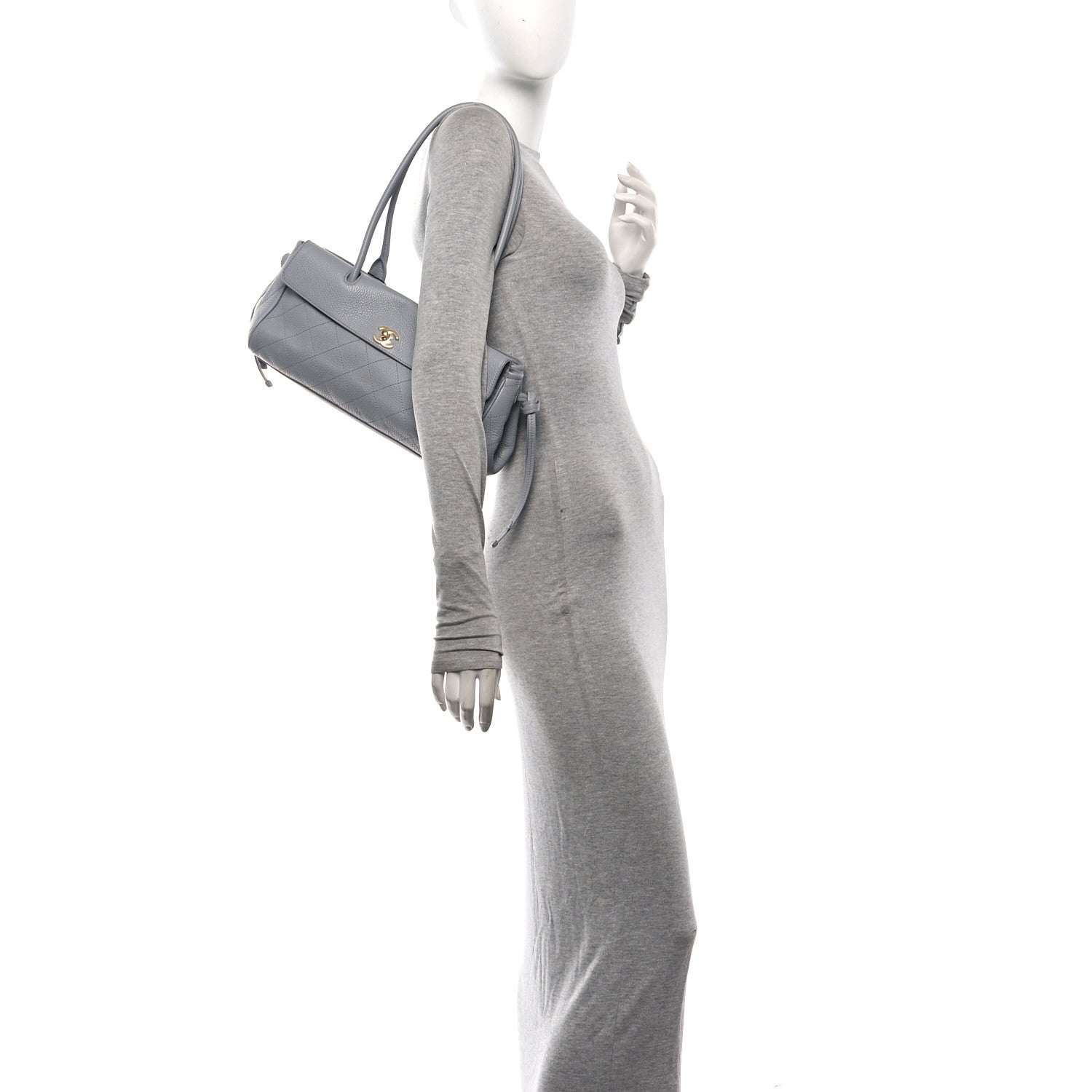 Grained Calfskin Urban Essentials Small Shopping Bag Grey