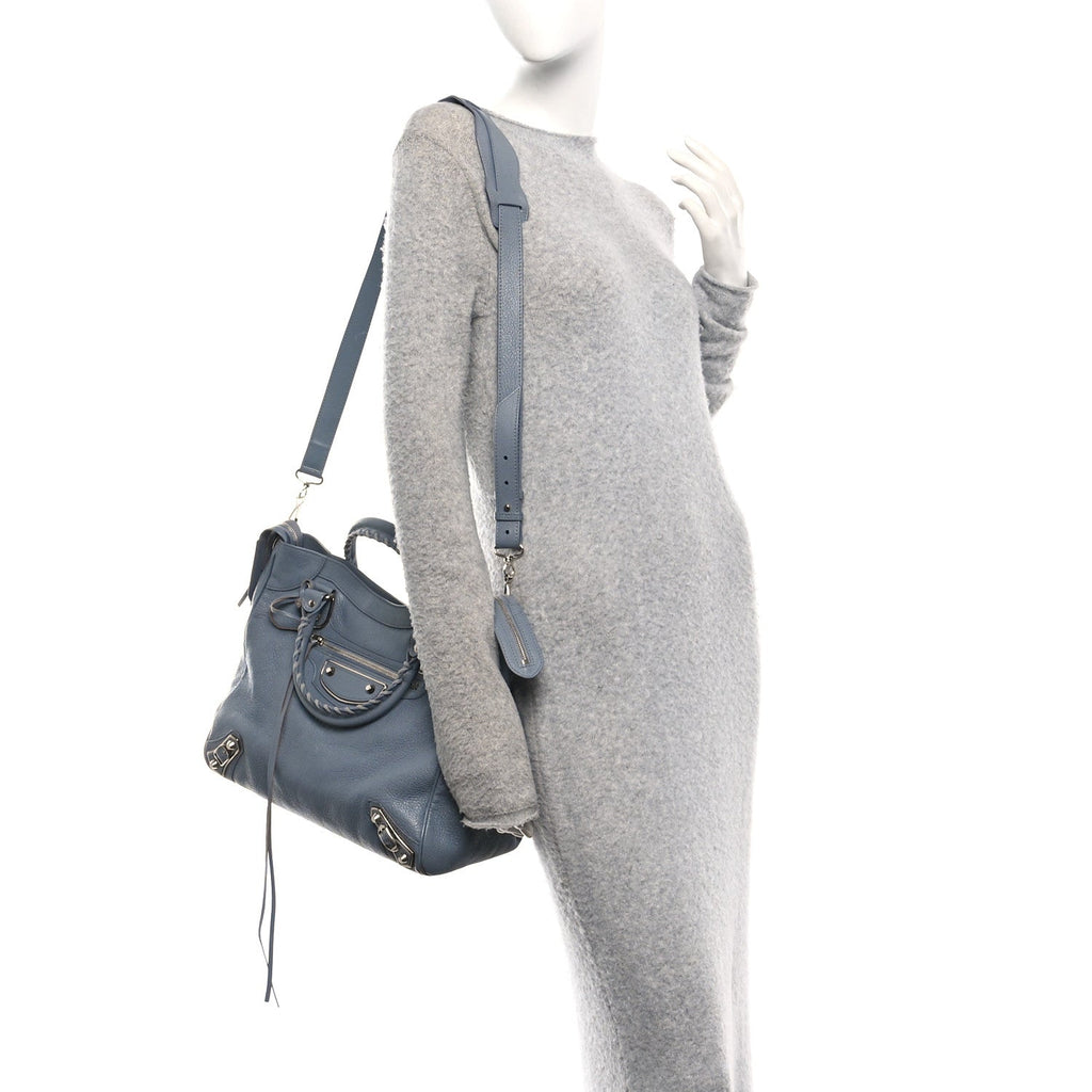 Chevre Silver Metallic Edge Hardware Velo Gris Acier