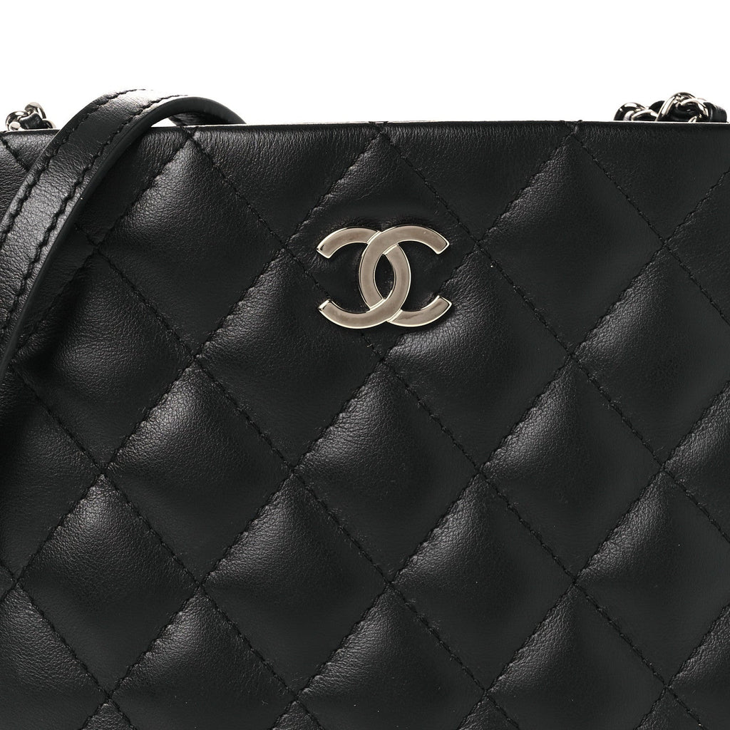 Lambskin Quilted Crossbody Bag Black