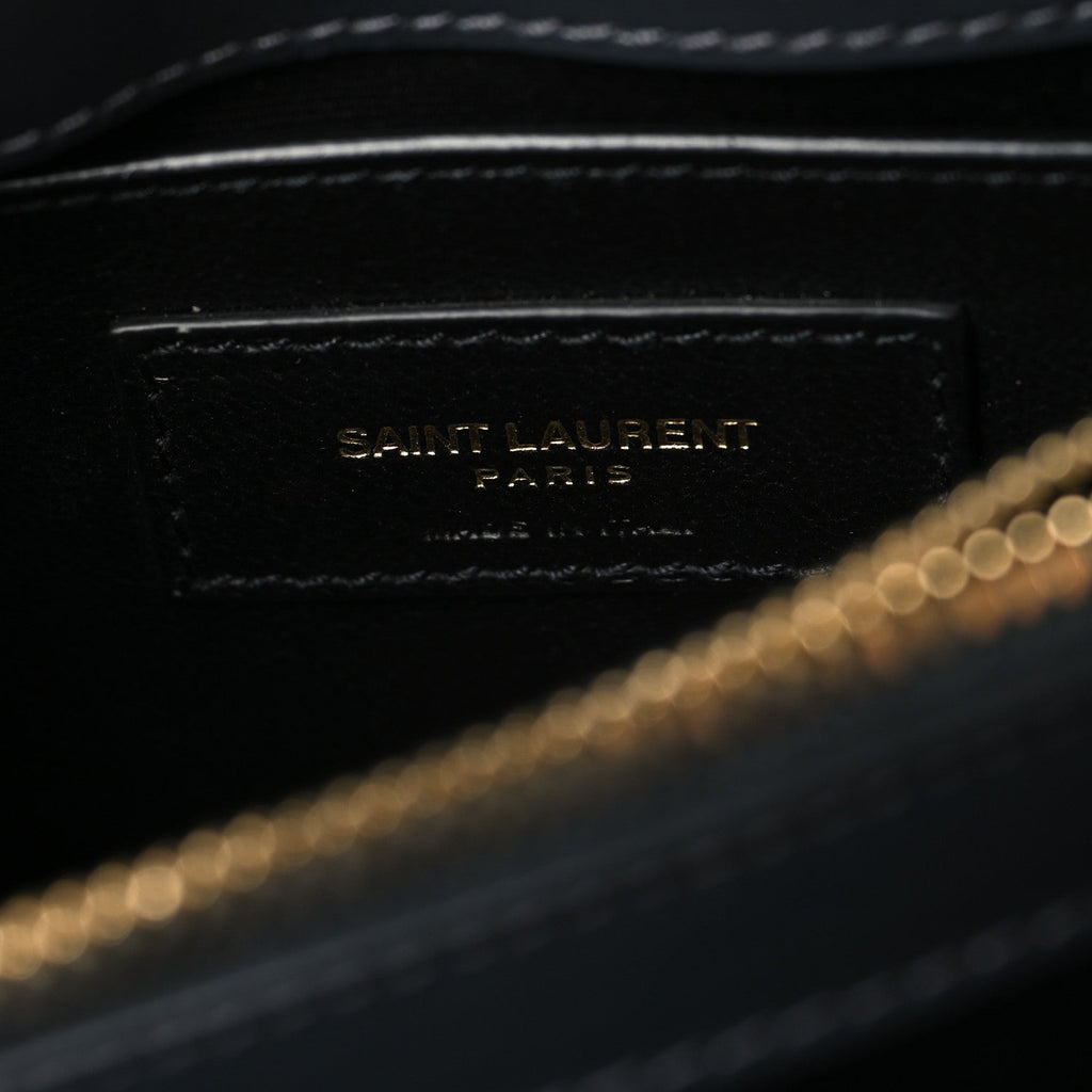 Calfskin Y Quilted Monogram Small Loulou Chain Satchel Dark Smog