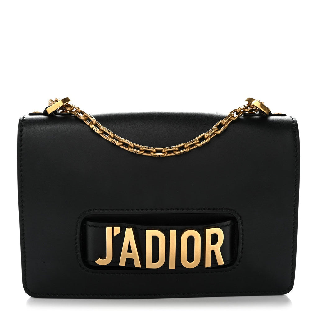 Calfskin J'Adior Chain Flap Bag Black