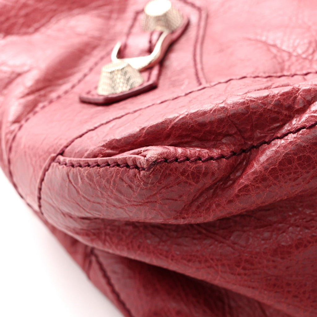 Agneau Giant 12 Silver Hardware Day Hobo Cassis