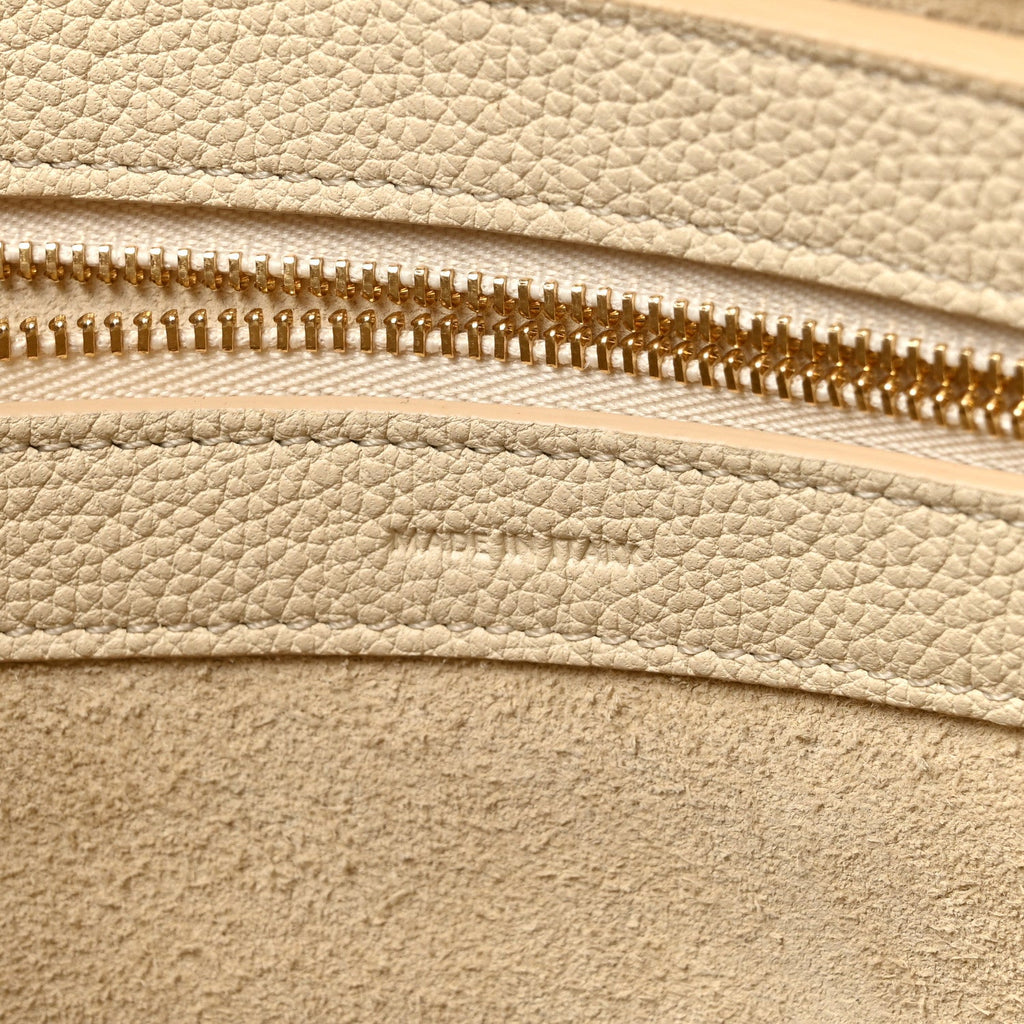 Soft Grained Calfskin Small Belt Cabas Phantom Cream