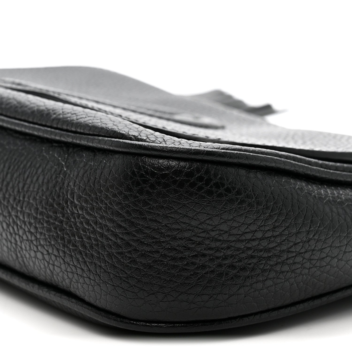 Pebbled Calfskin Medium Soho Flap Crossbody Black