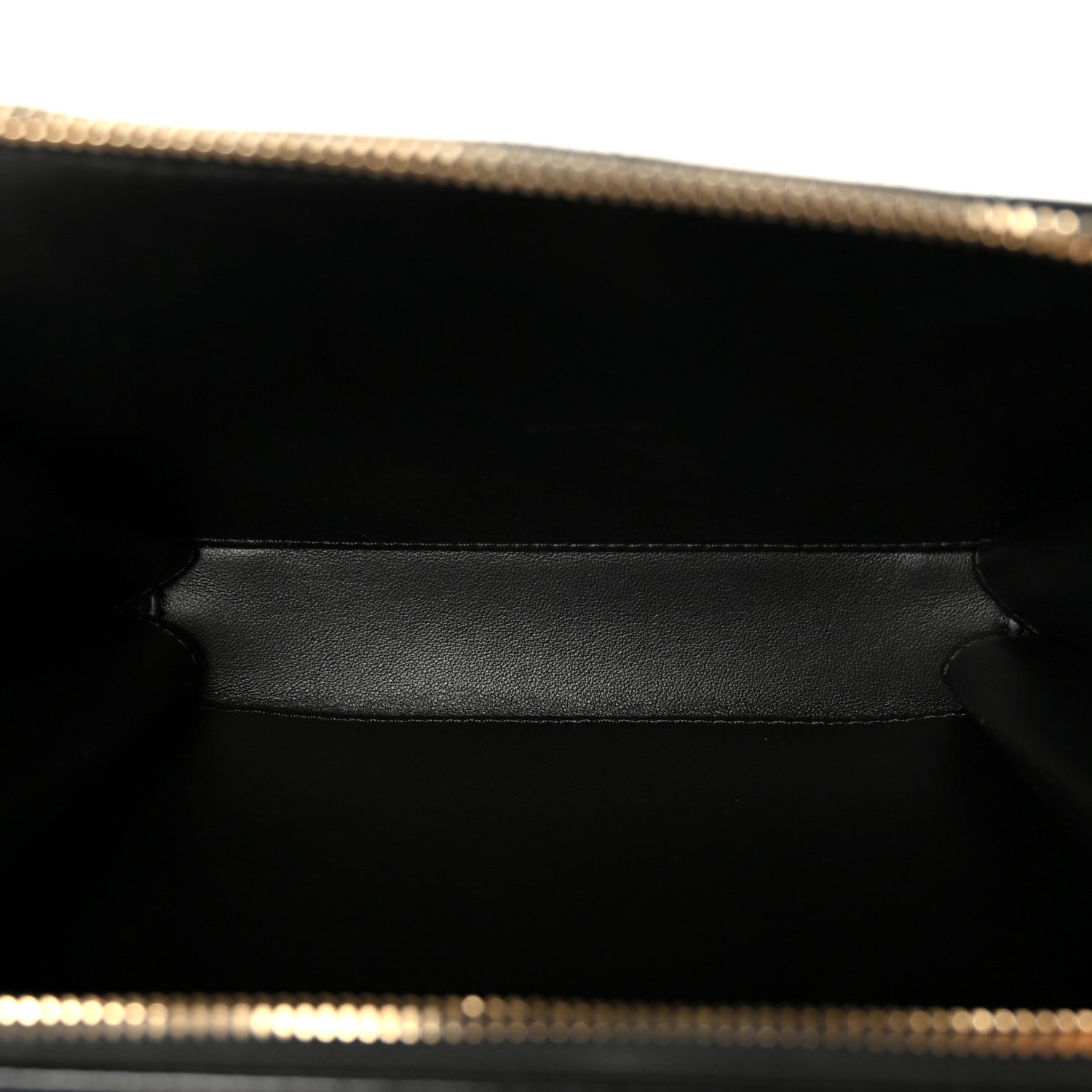 Shiny Calfskin Quilted Top Handle Vanity Black