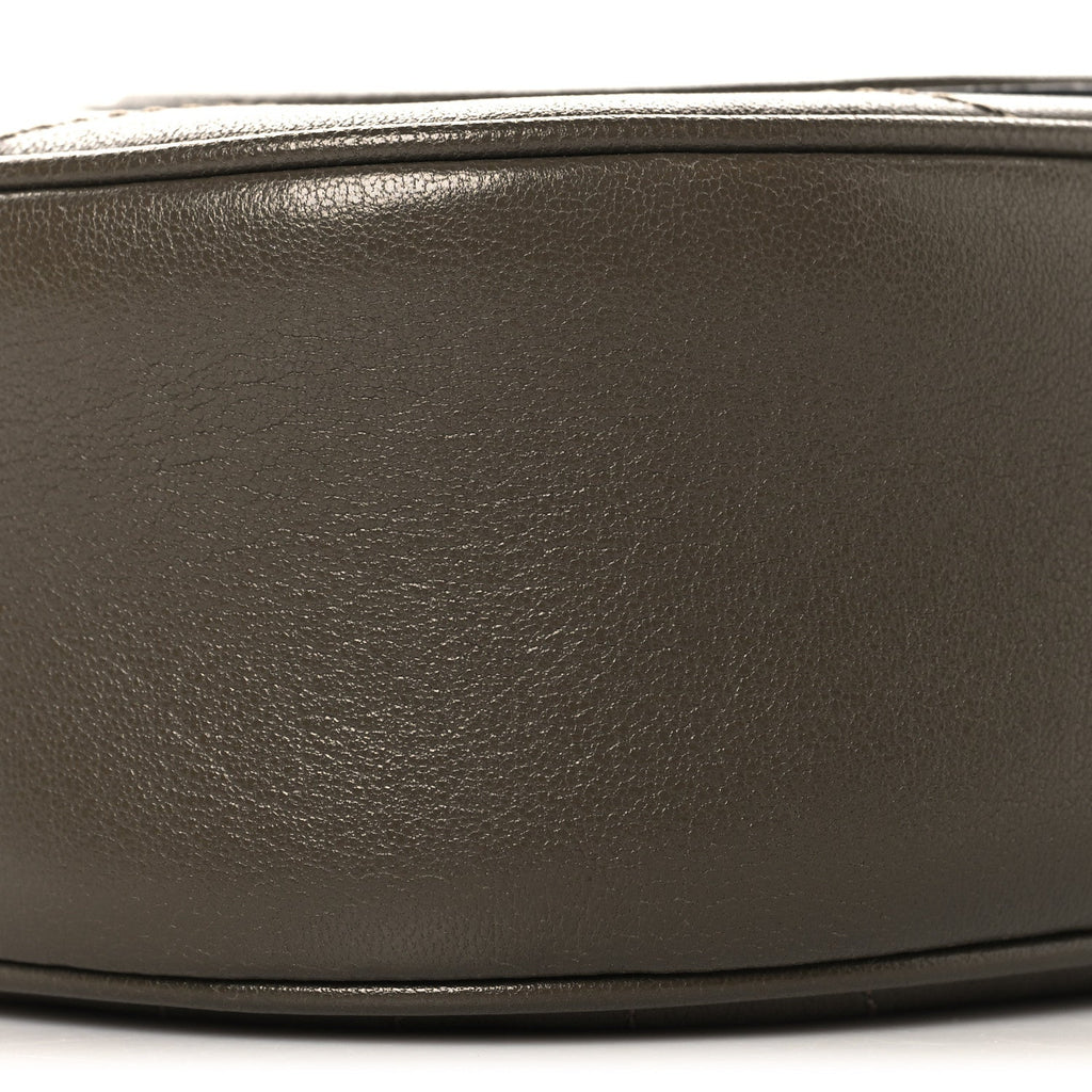 Sakai Be Green Calfskin Diagonal Stitched Mini Blondie Shoulder Bag Craclet Brown