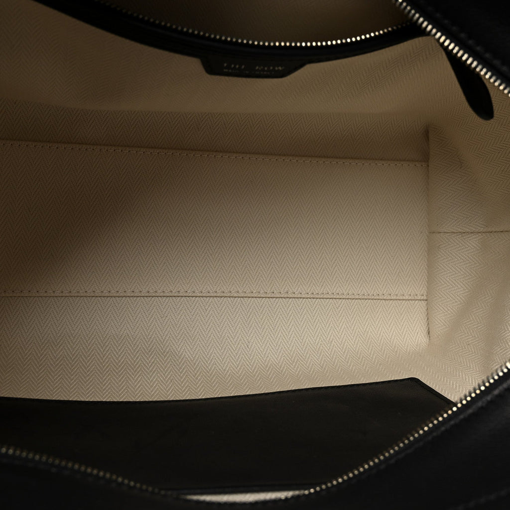 Polished Saddle Calfskin Marlo 12 Tote Bag Black