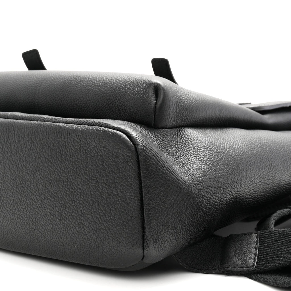 Grained Calfskin Military Backpack Black