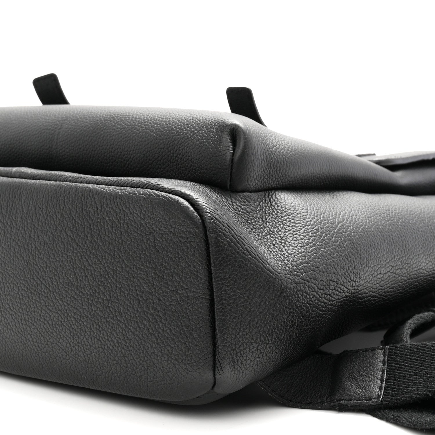 Grained Calfskin Military Backpack Black