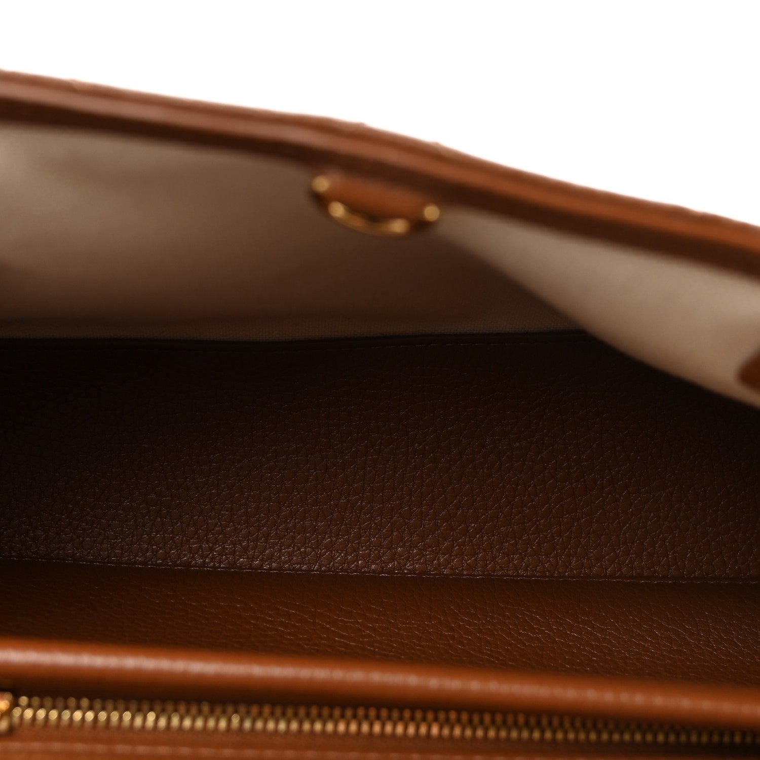 Grained Calfskin Stitched Urban Essentials Small Shopping Bag Camel