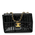 Patent Vertical Quilted Jumbo Single Flap Black