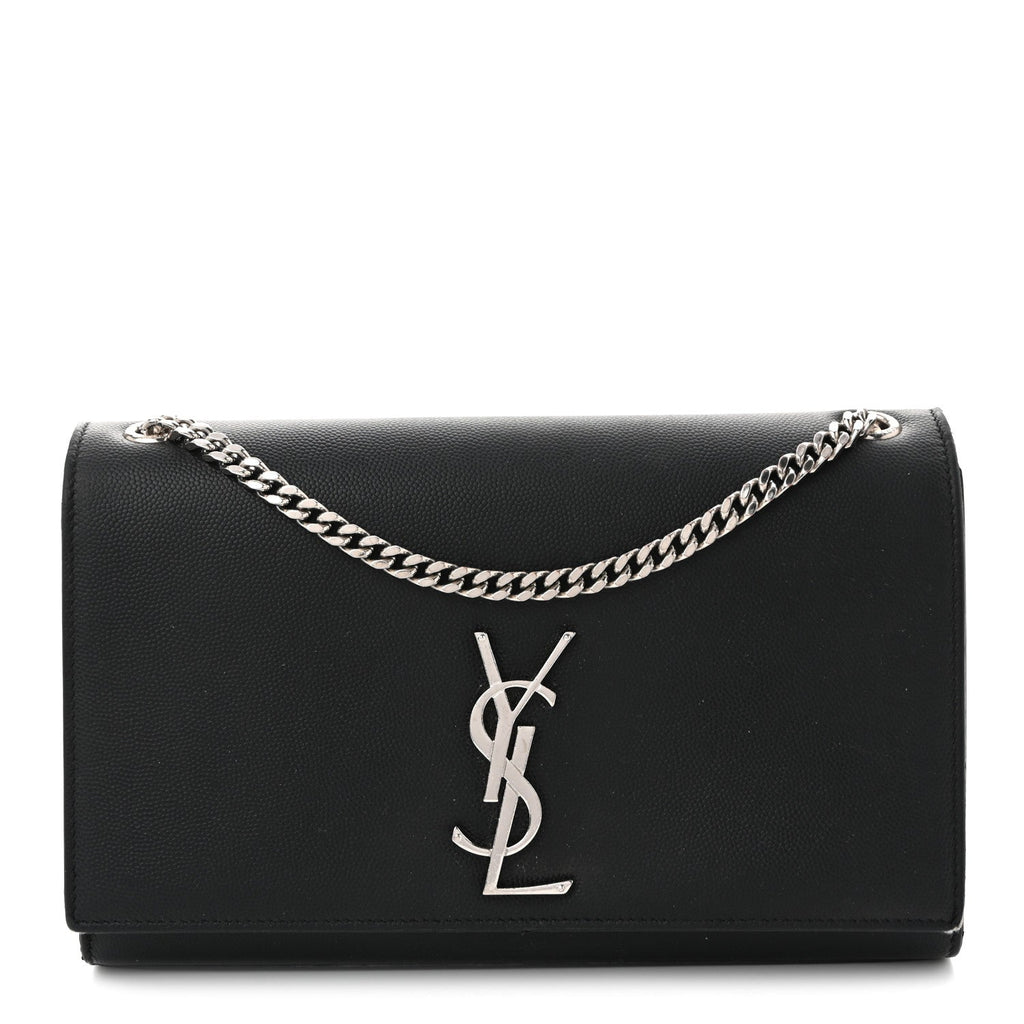 Grain De Poudre Medium Classic Monogram Kate Satchel Black