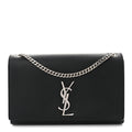 Grain De Poudre Medium Classic Monogram Kate Satchel Black