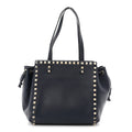 Calfskin Rockstud Double Handle Cinch Tote Marine