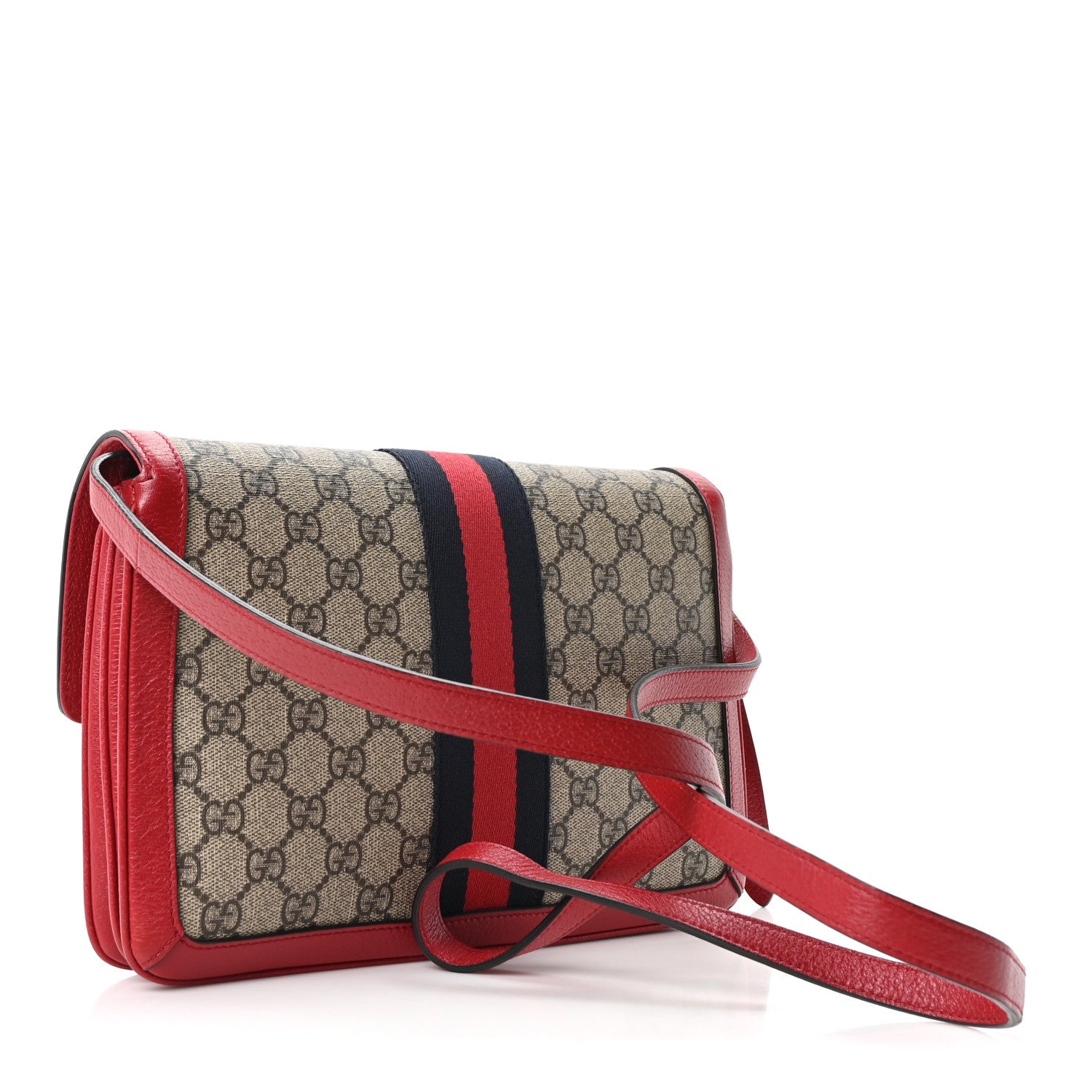 GG Supreme Monogram Medium Queen Margaret Shoulder Bag Red