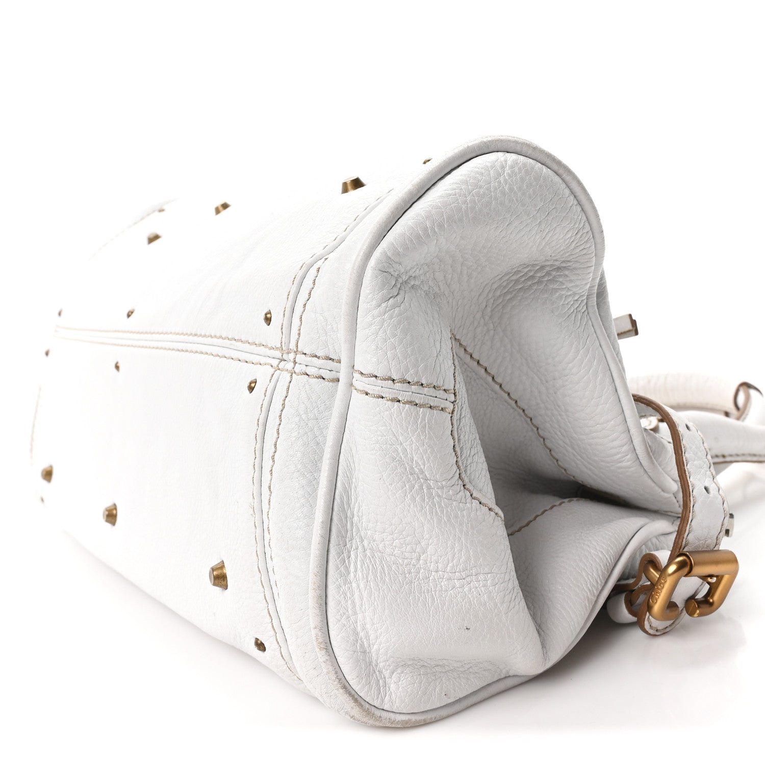 Calfskin Medium Paddington Satchel White