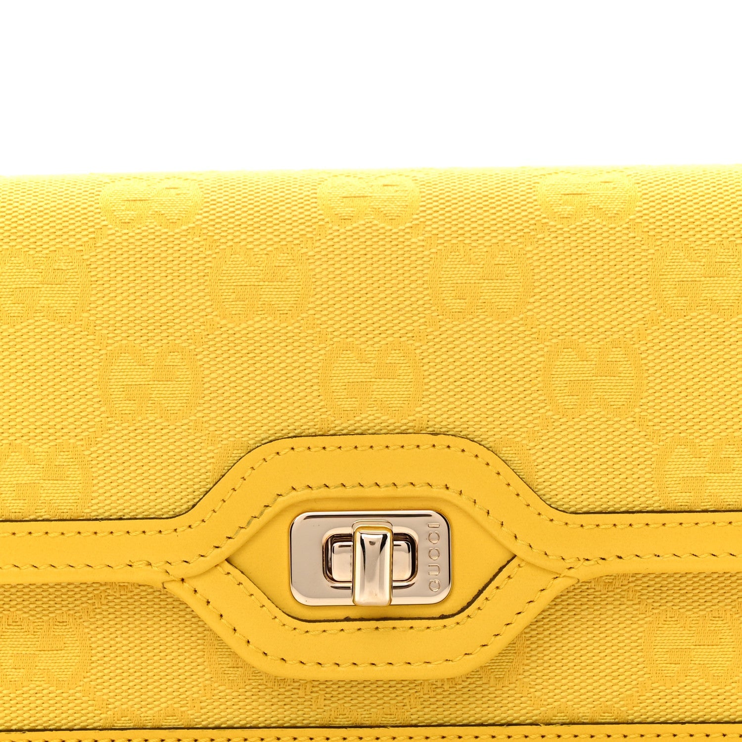 GG Monogram Scratch Lux Calfskin Mini Luce Shoulder Bag Yellow