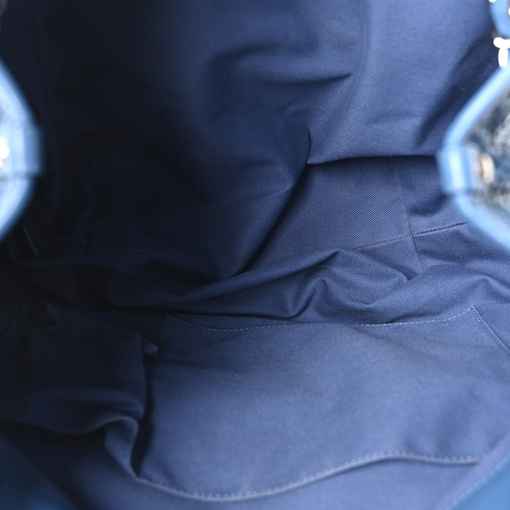Calfskin Perforated Up In The Air North South Tote Blue
