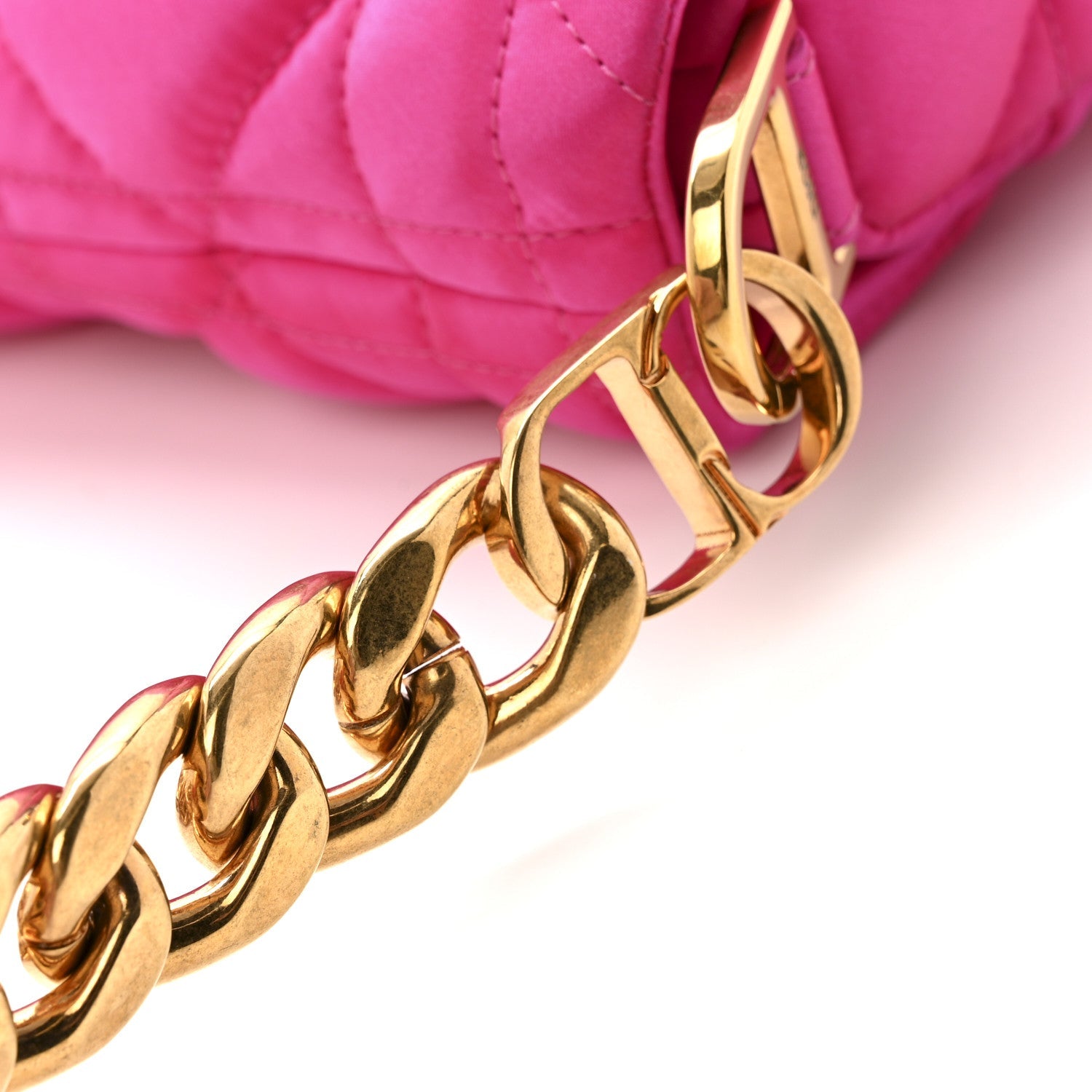 X ERL Satin Cannage Micro Venice Saddle Bag Fuchsia