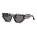 Philipp Plein Sunglasses Cat Eye Full Rim, Transparent Grey/Gold Frame and Smoke Lens SPP099V0819
