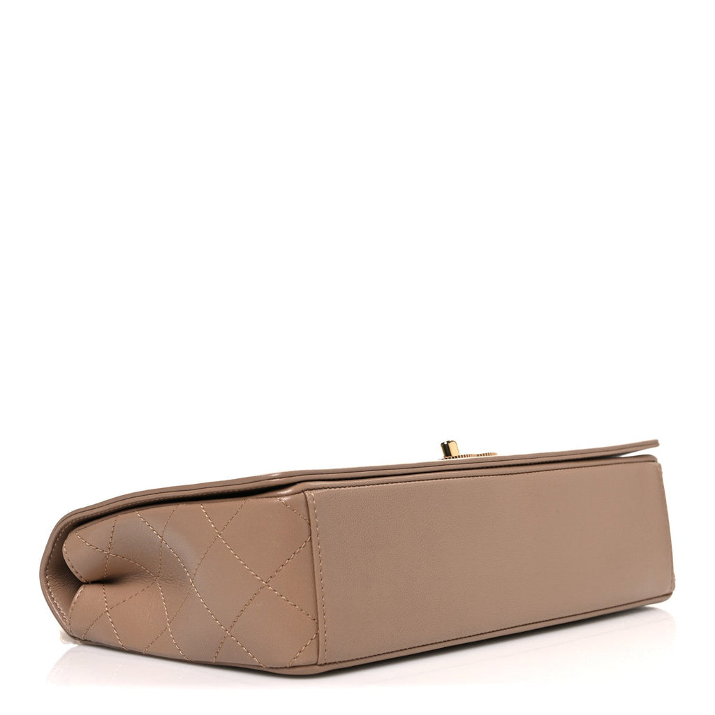 Sheepskin Quilted Vintage Mademoiselle Flap Beige