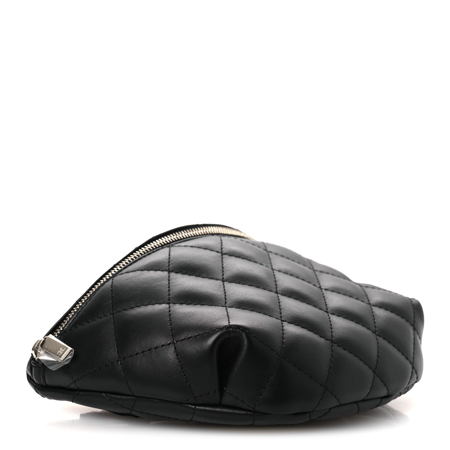 Calfskin Quilted Waist Belt Bag Black