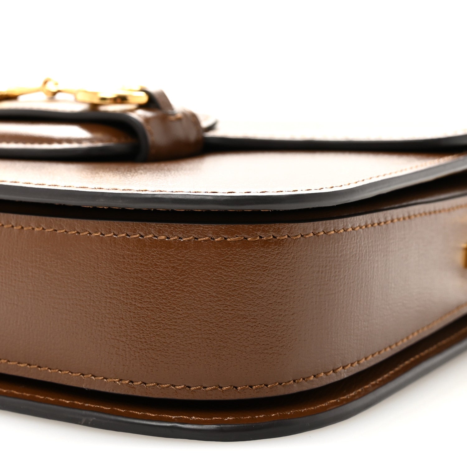 Azalea Calfskin Horsebit 1955 Shoulder Bag Brown Sugar