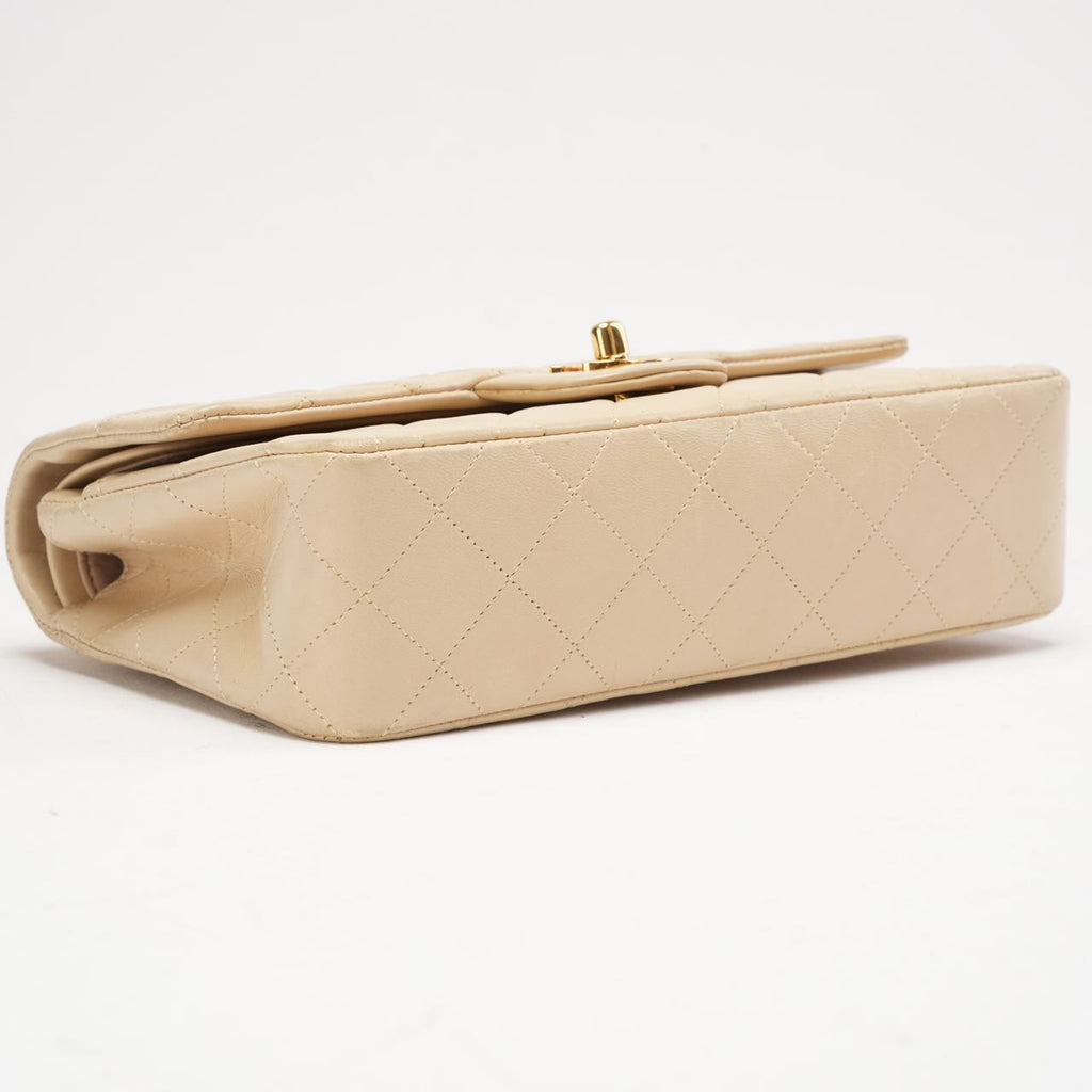 Chanel Vintage Beige Small Classic Double Flap Bag 1994