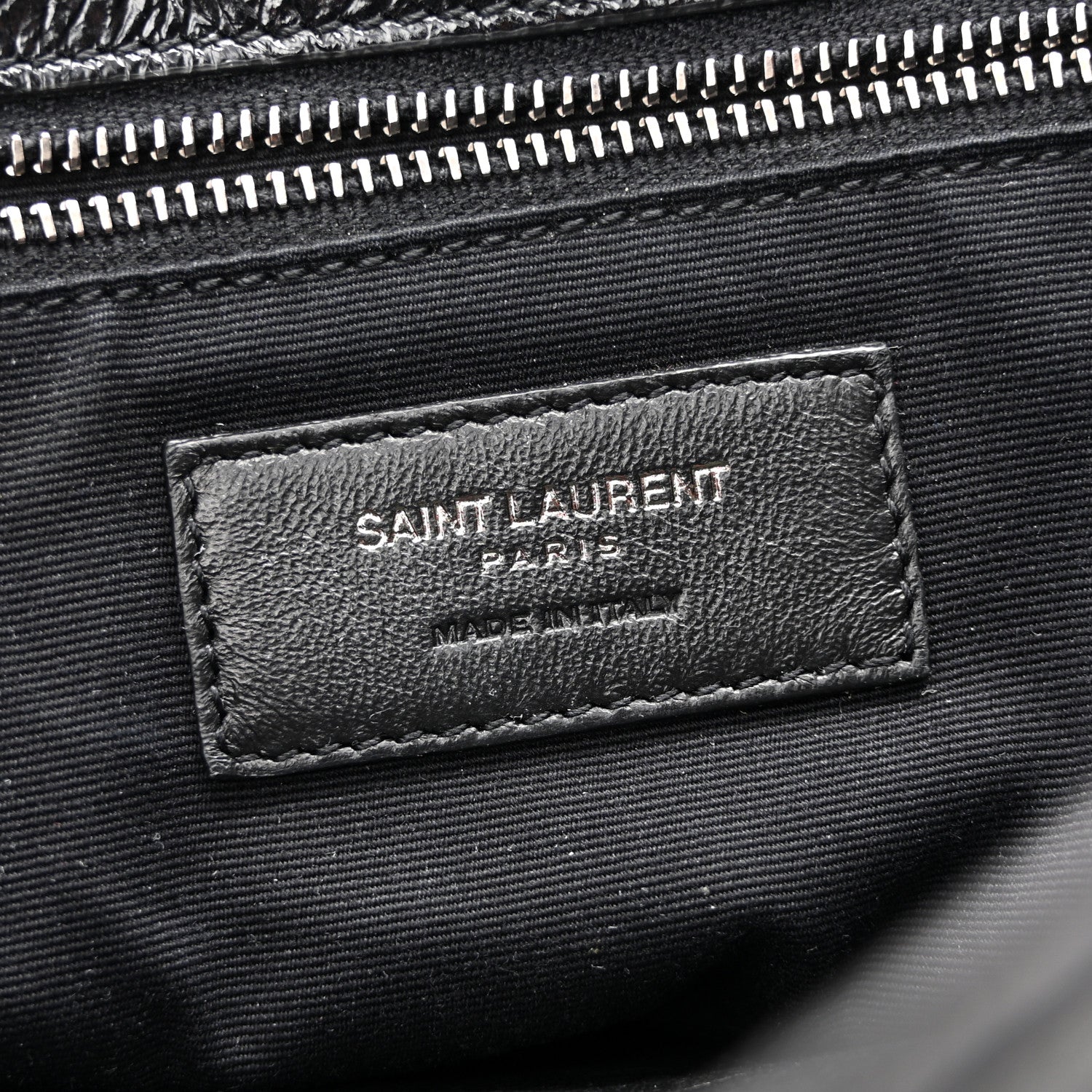 Crinkled Calfskin Matelasse Monogram Large Niki Chain Satchel Black