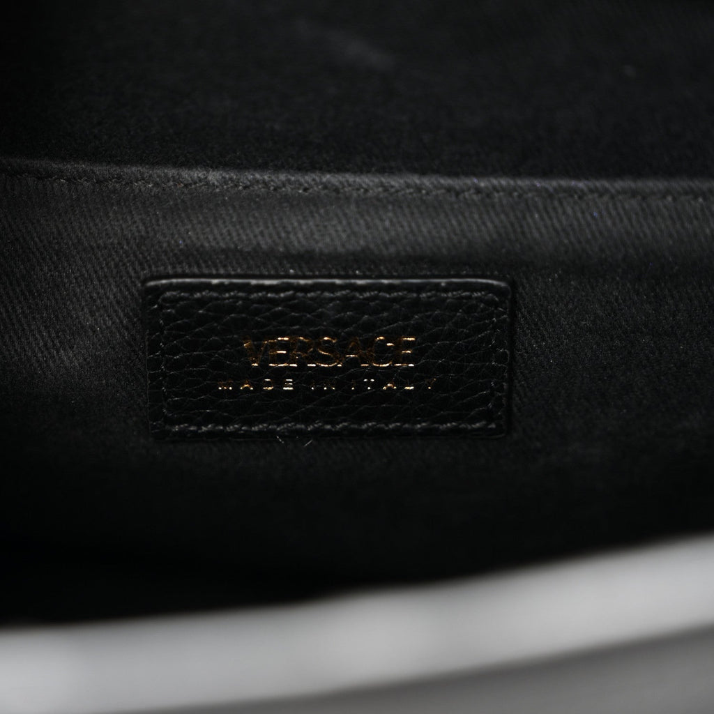 Grainy Calfskin Virtus Top Handle Tote Black